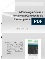 A Psicologia Social e uma Nova Concepção do Homem para a Psicologia