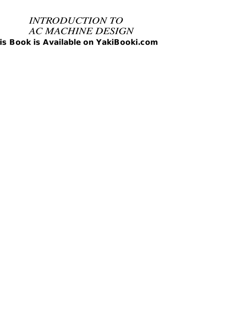 Introduction to AC Machine Design PDF | PDF | Magnetic Field | Machines