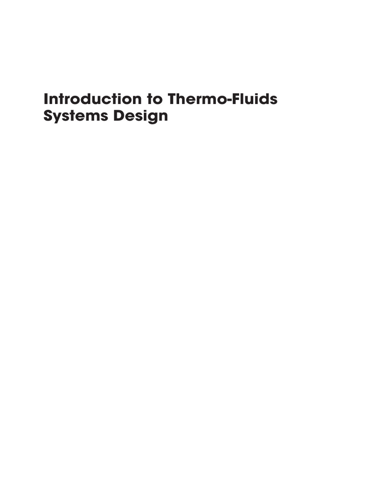 Introduction to Thermo-Fluids Systems Design PDF | PDF | Design | Pump