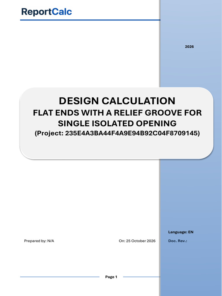 Design Calculation Flat ends with a relief groove for single isolated ...