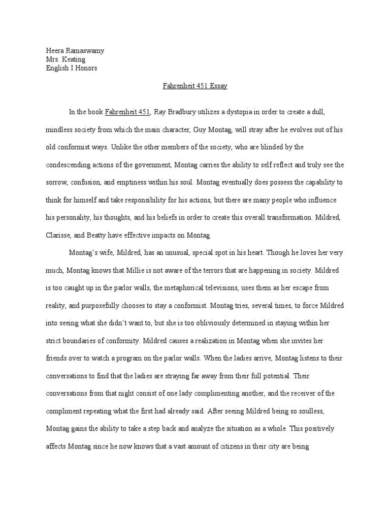 Fahrenheit 451 Essay Science Philosophical Science