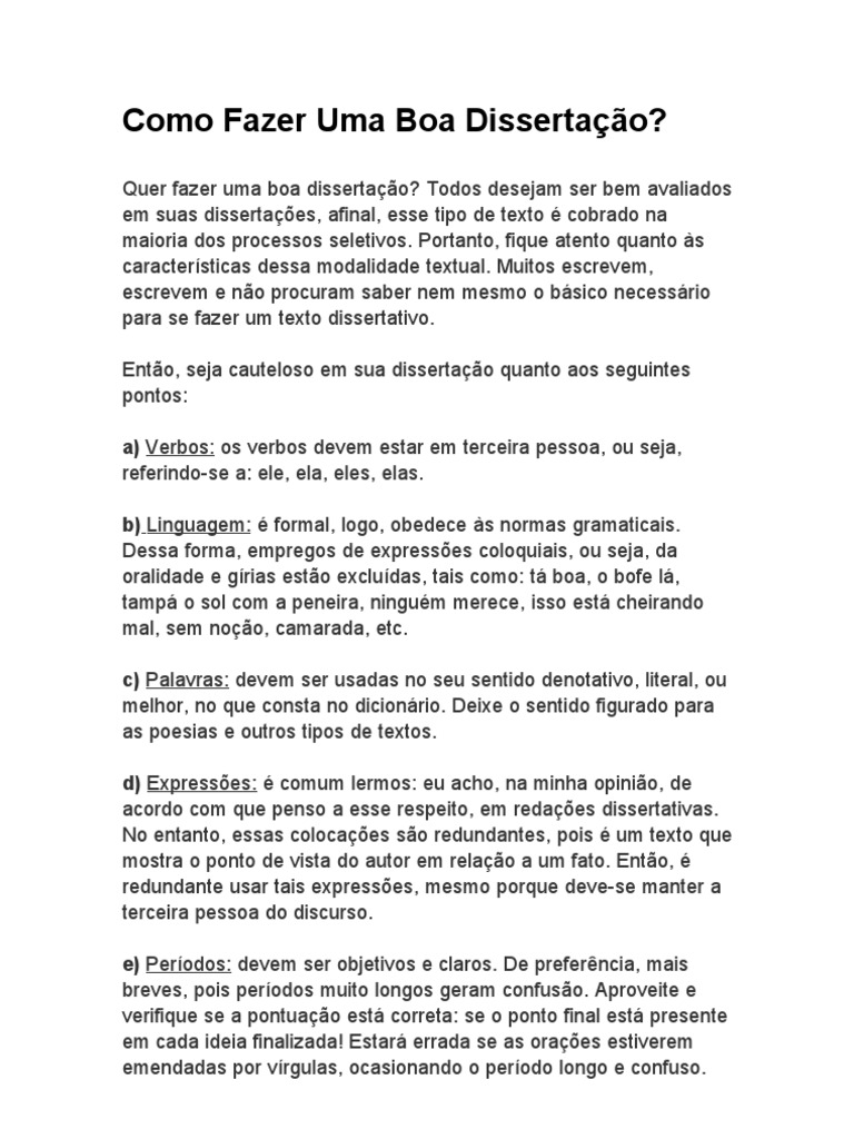 Como Fazer Uma Boa Dissertação | Download grátis PDF | Pensamento | Teses