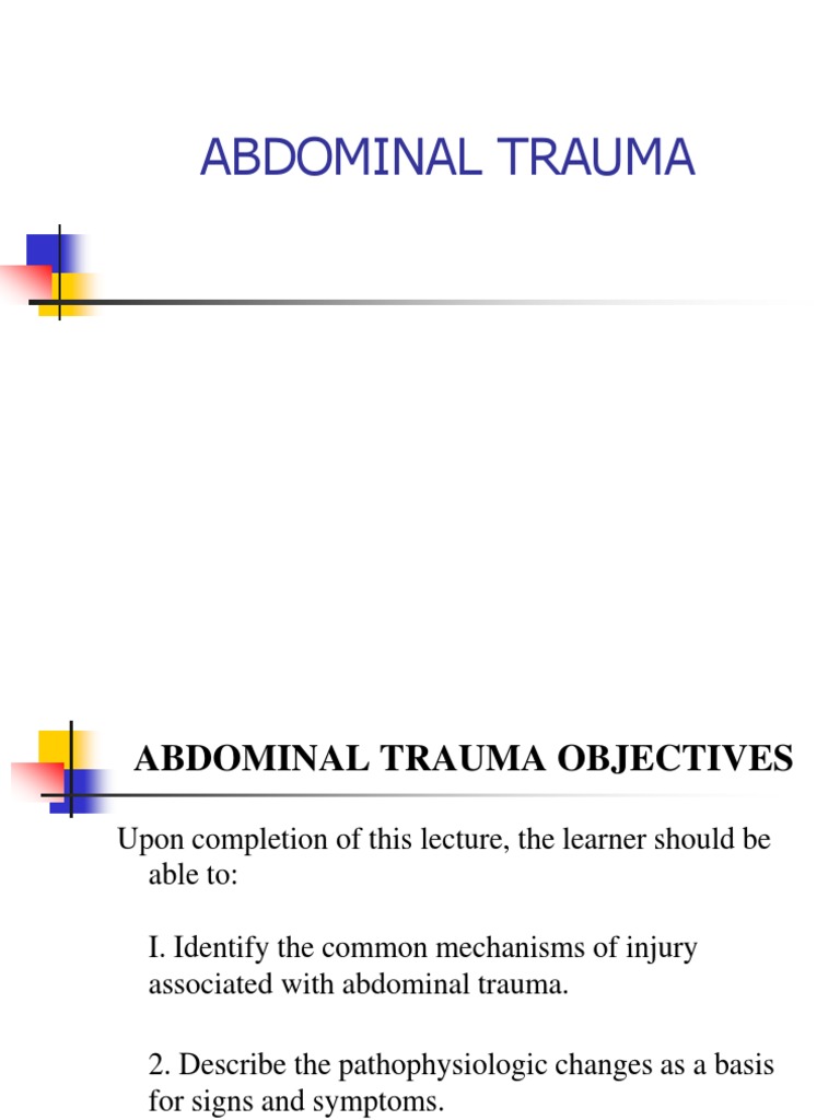 Abdominal Trauma | PDF | Major Trauma | Abdomen