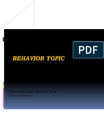 Behavior Topic: (Basic Concept)