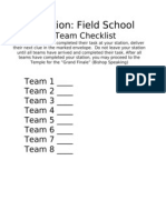 Team Checklist