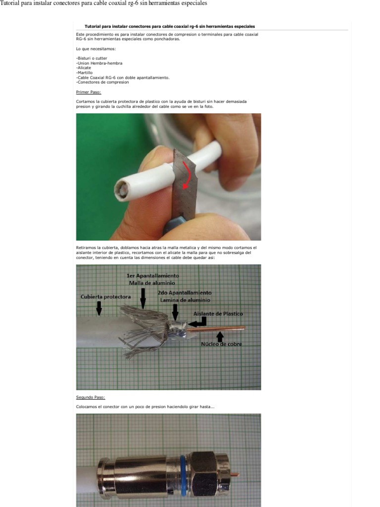 como instalar conector de cable coaxial