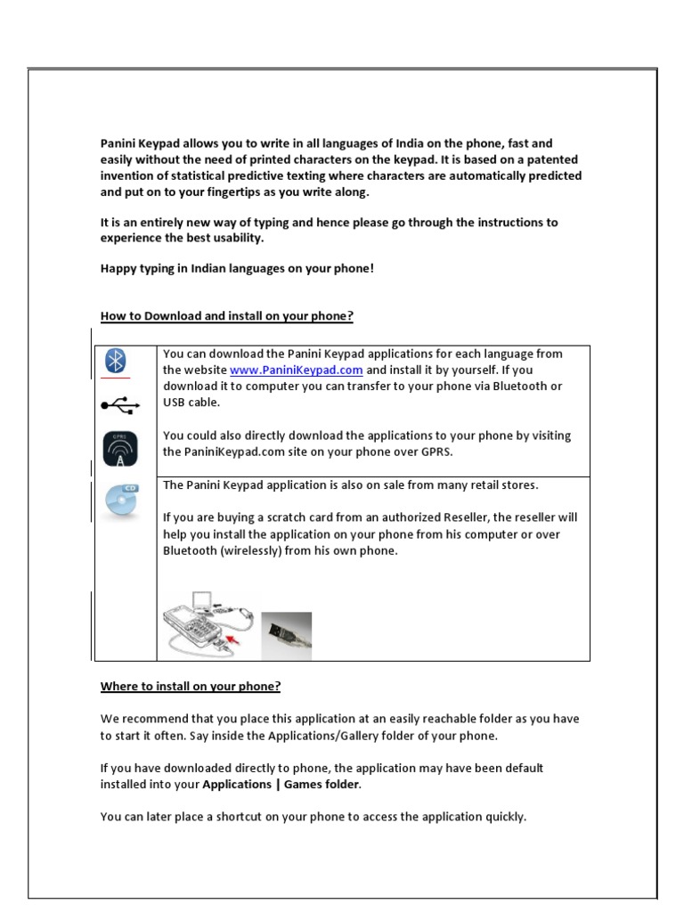 Panini Keypad: Type in Indian Languages | PDF | Software | Communication