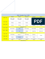 Pcka Term 4 Timetable