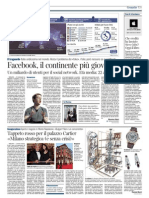 Il Corriere della Sera - Facebook, il continente più giovane