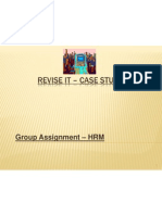 Revise It - Case Study: Group Assignment - HRM