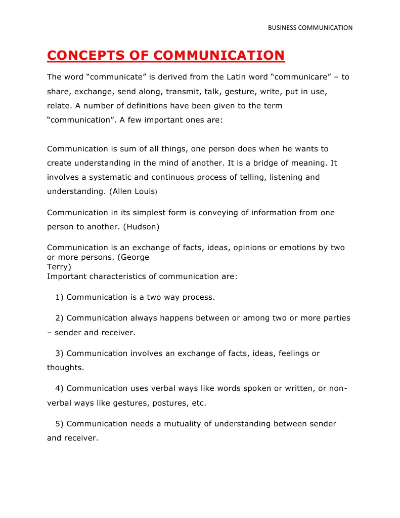 Key Concepts of Communication | PDF | Body Language | Nonverbal ...