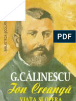 Calinescu George - Viata Si Opera Lui Ion Creanga (Cartea)