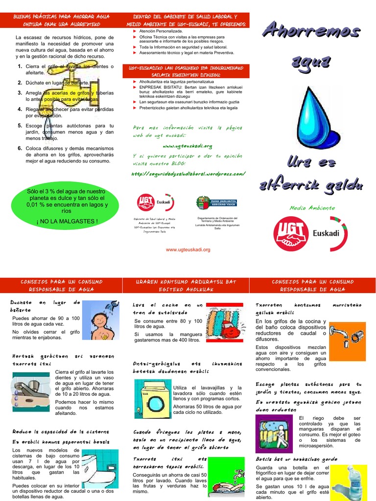 Tríptico sobre el Cuidado del Agua | PDF