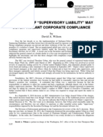 SEC'S View of "Supervisory Liability" May Deter Vigilant Corporate Compliance