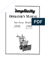 Simplicity Owners Manual Snow - Away Models 5-55/22 and 7-55/22