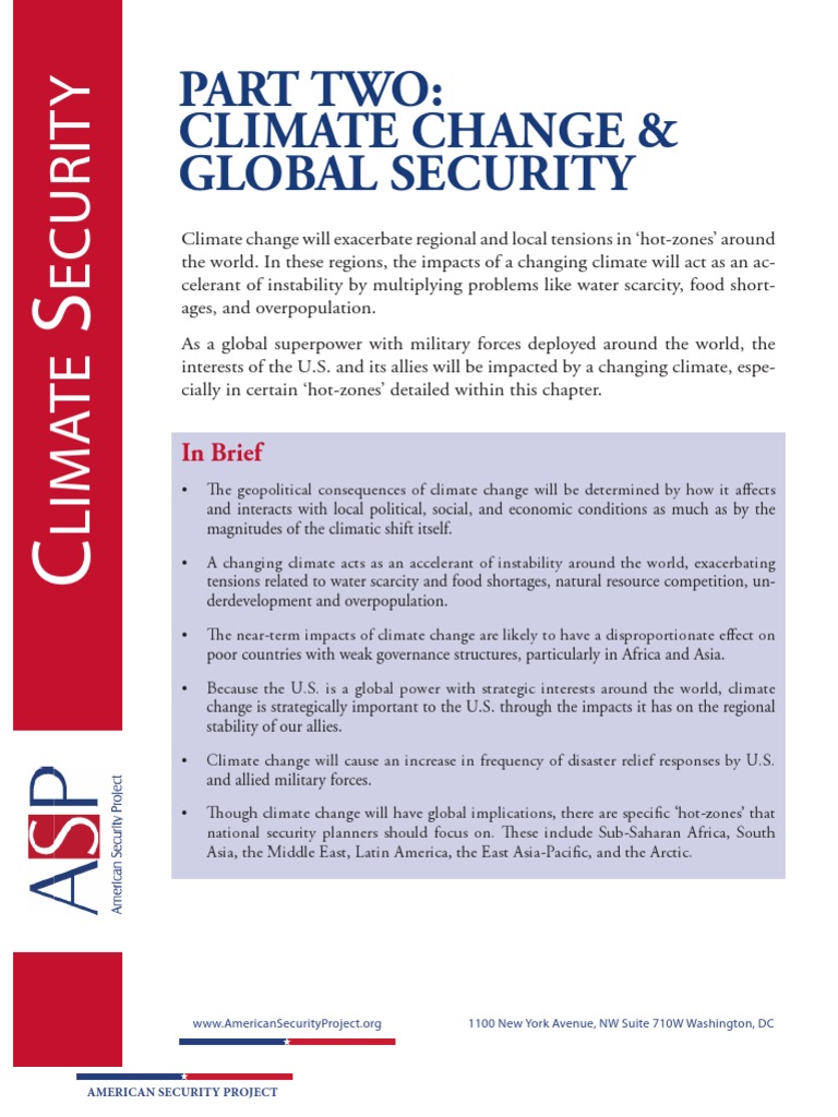 Climate Security Report: Part Two - Climate Change and Global Security ...