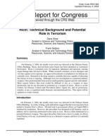 Ricin- Technical Background and Potential Role in Terrorism