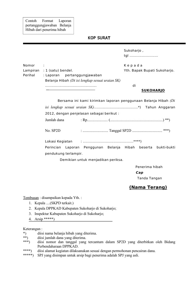 Contoh Laporan Pertanggung Jawaban Bantuan Dana Masjid Seputar Laporan