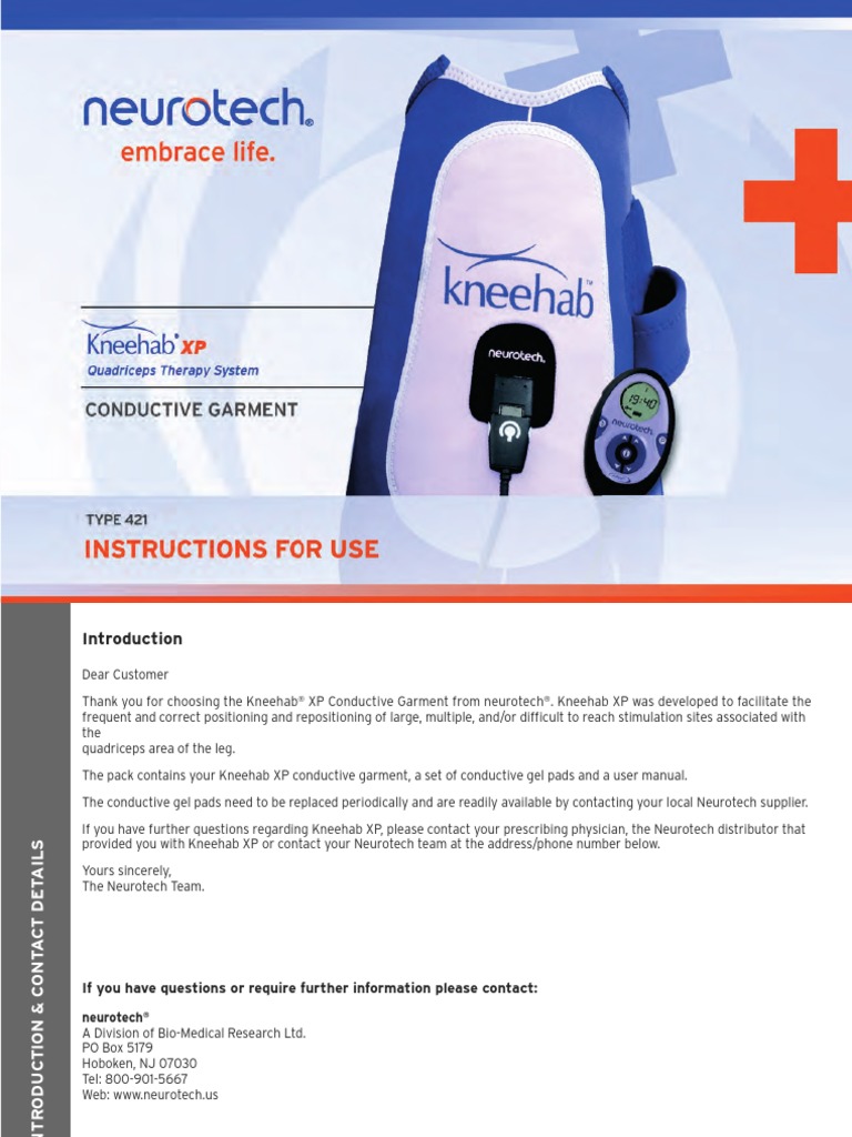 Kneehab XP Instructions and Usage Reuse Clothing