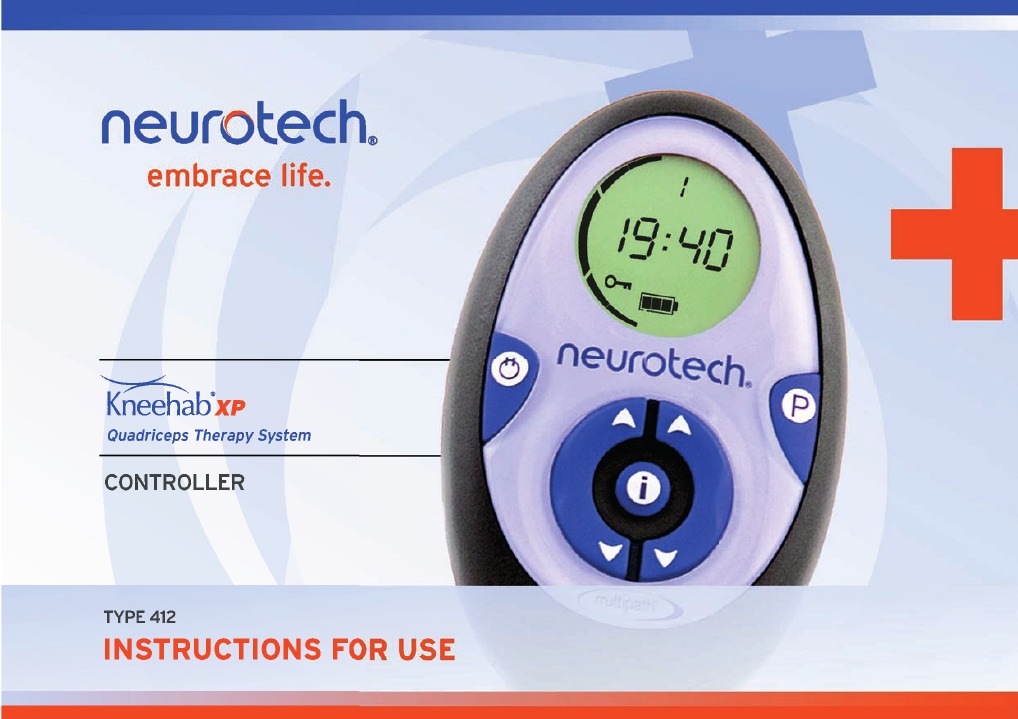 Kneehab XP Quadriceps Therapy System Controller Instructions Pain Heart