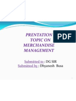 Prentation Topic On Merchandise Management: Submitted To Submitted by