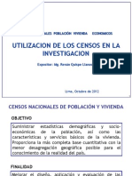 Los Censos Nacionales y Su Utilizacion en La Investigacion Estadistica