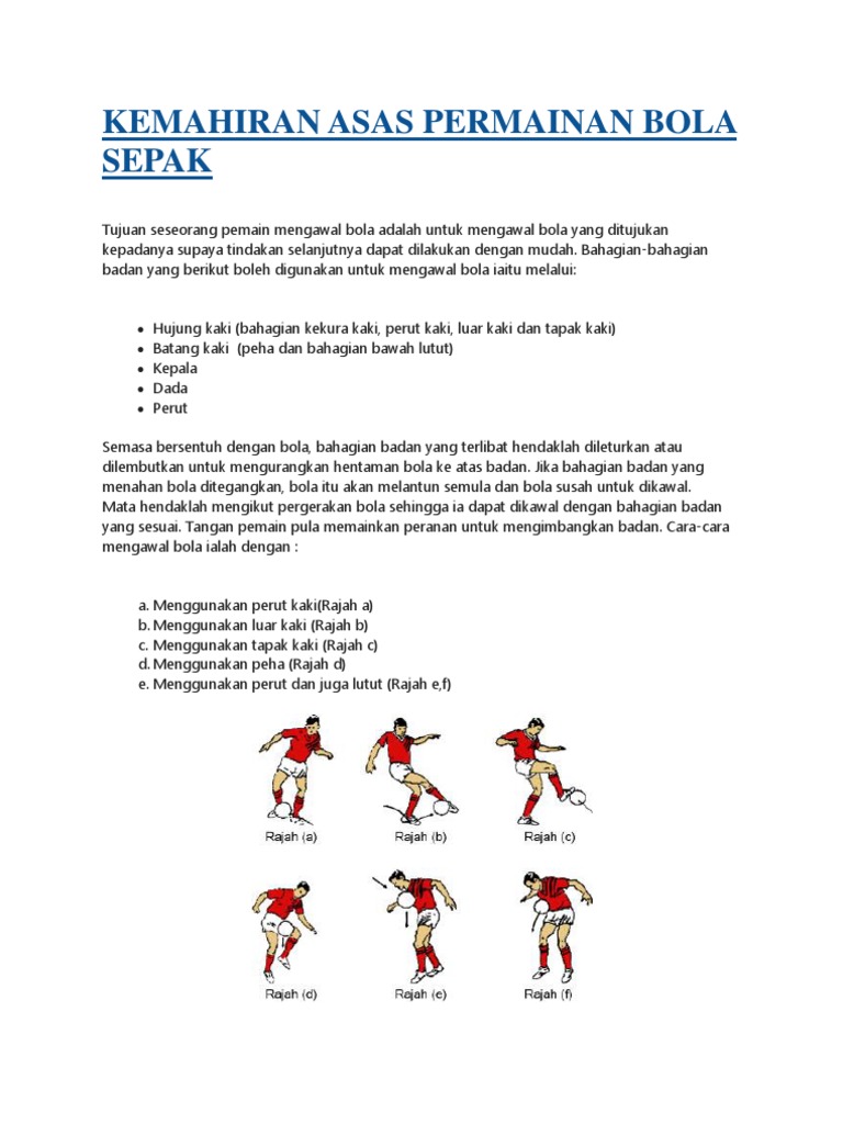 Kemahiran Asas Permainan Bola Sepak Pdf