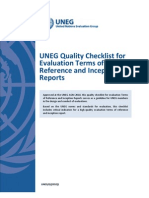 UNEG G 2010 1 Quality Checklist For Evaluation TOR Inception