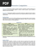 Transtorno Obsessivo Compulsivo - Resumo