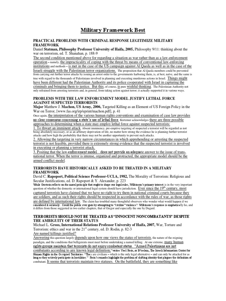Military Framework in Terrorism Response | PDF | Guantanamo Bay ...