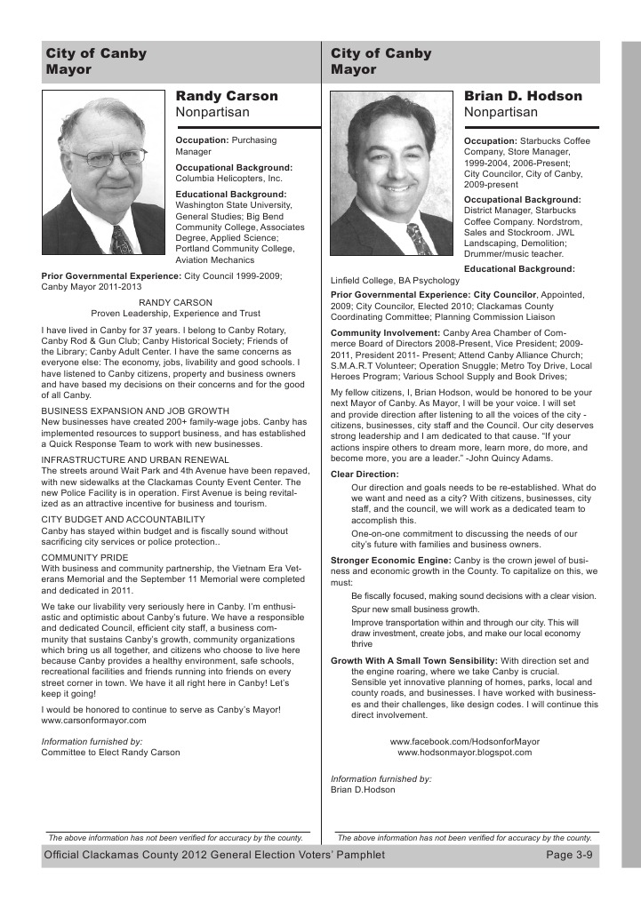 Clackamas County Voters' Pamphlet PDF Oregon Portland