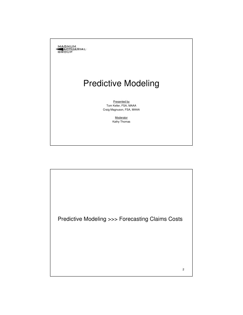 Predictive Modeling for Claims Forecasting | PDF | Insurance | Gross Margin