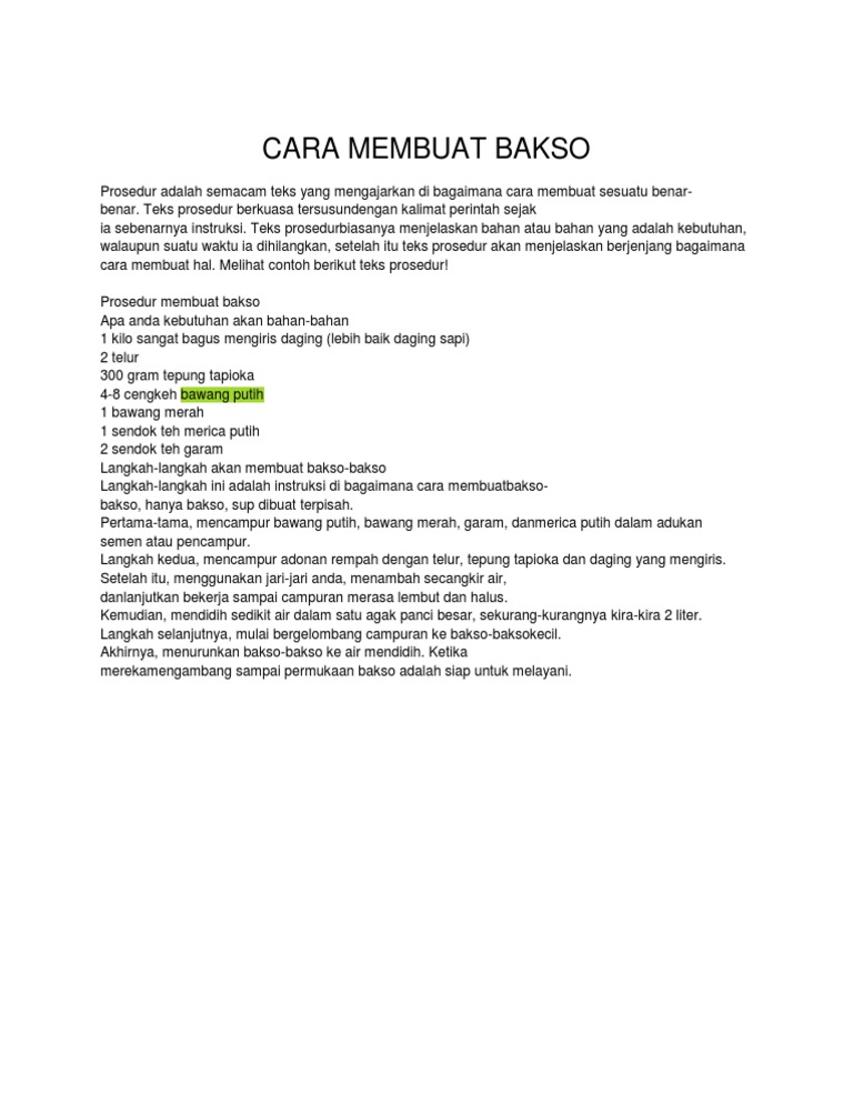 Cara Membuat Bakso