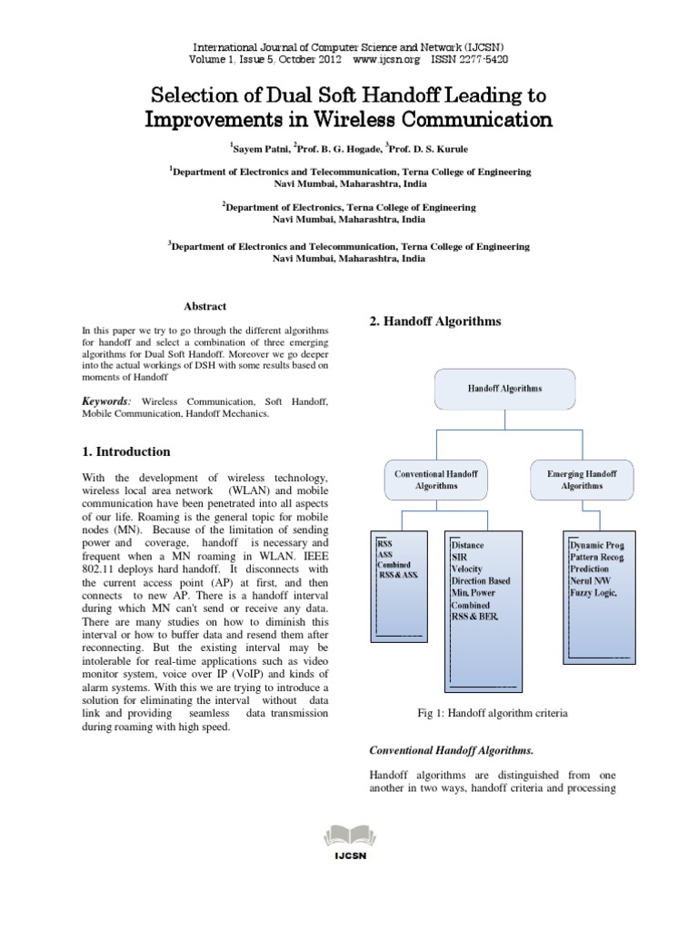 Image showcasing Dual Soft Handoff in Wireless Networks | PDF | Wireless Lan ...