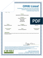 US Rare Earth Minerals, Inc. - Livestock 2013 OMRI Approval