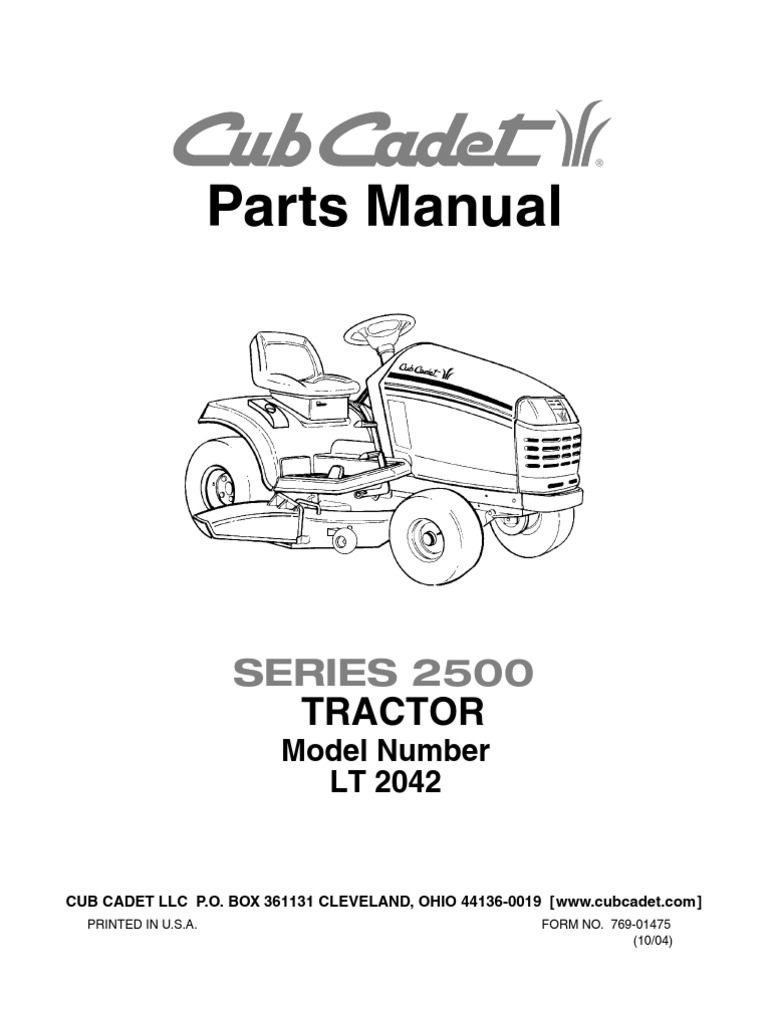 Cub Cadet 2500 Parts Manual Screw Piston