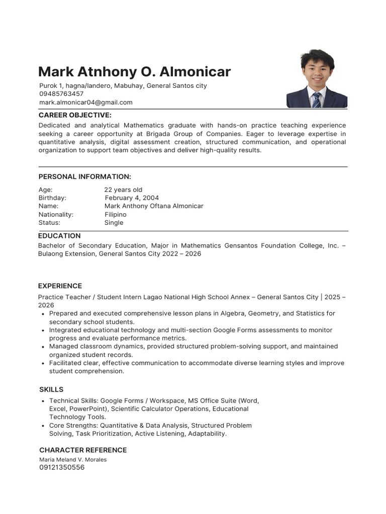 final na Professional Resume CV.pdf | PDF
