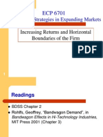 Competitive Strategies in Expanding Markets: Increasing Returns and Horizontal Boundaries of The Firm