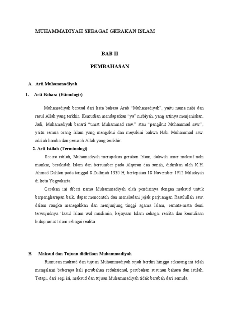 Muhammadiyah Sebagai Gerakan Islam