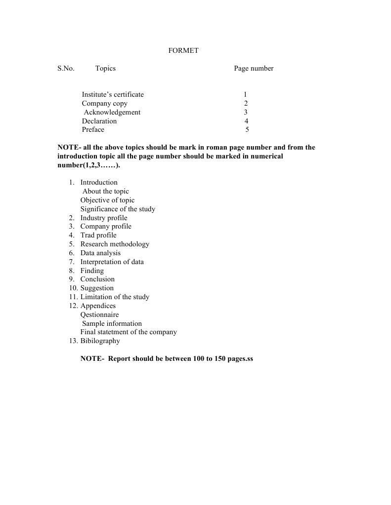 Formet Report Structure Overview | PDF