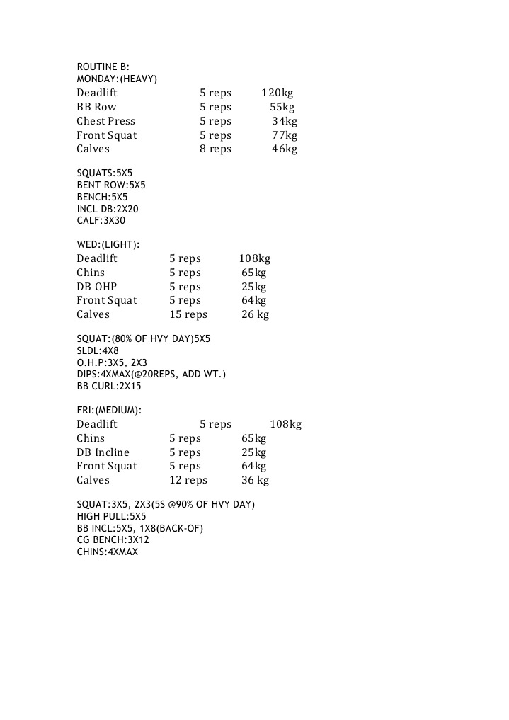 5x5 Strength Training Routine PDF | PDF | Weight Training | Athletic Sports