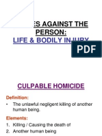 Lecture 9 - Culpable Homicide