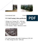 CNC Roll Turning Lathe Specification