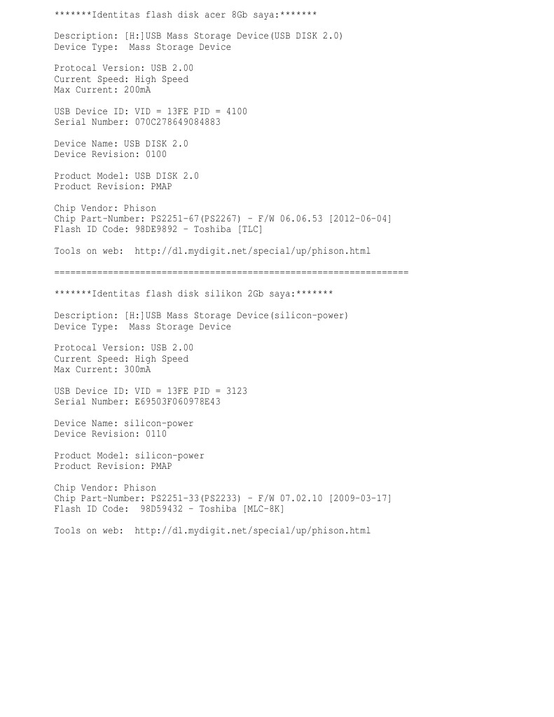 Phison USB Device Identification Guide | PDF | Flash Memory | Usb