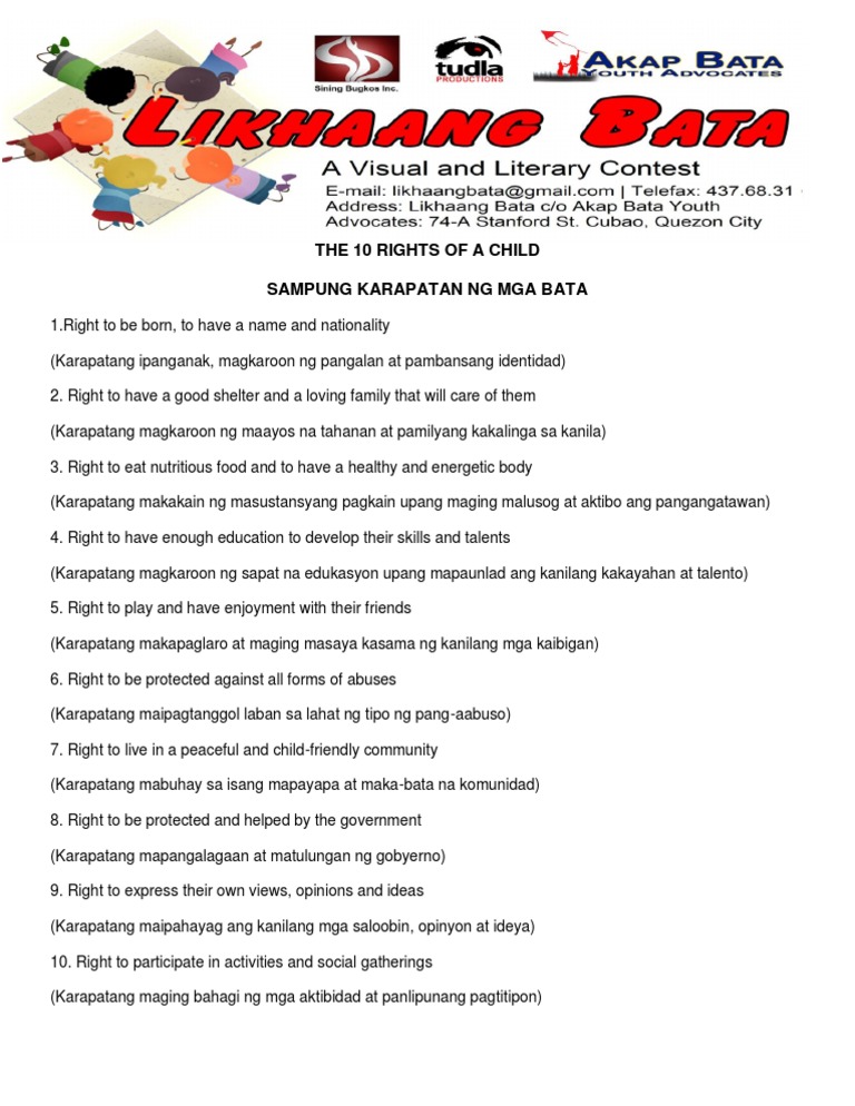 10 Rights of A Child | PDF
