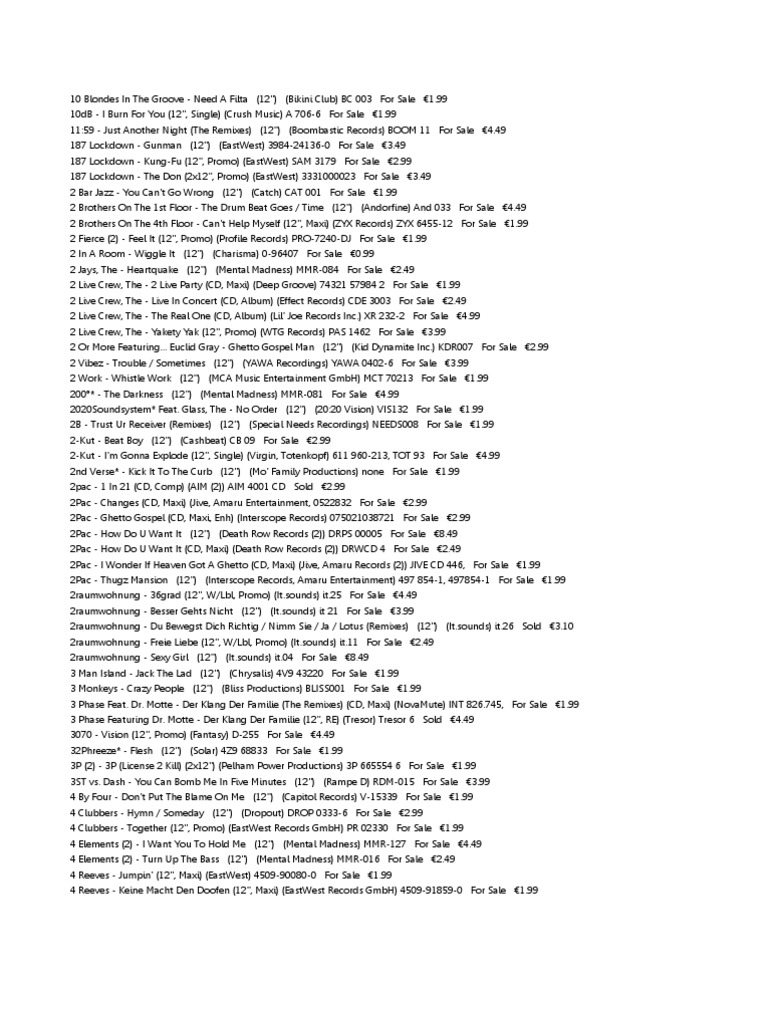 Vinyl Collection Pdf