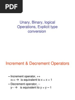 Unary, Binary, Logical Operations, Explicit Type Conversion