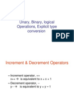 Unary, Binary, Logical Operations, Explicit Type Conversion