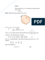 F Z Is Continuous at Each Point Within: Cauchy's Integral Theorem: Statement: If