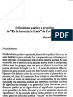 Dificultismo Poético de en La Humedad Cifrada